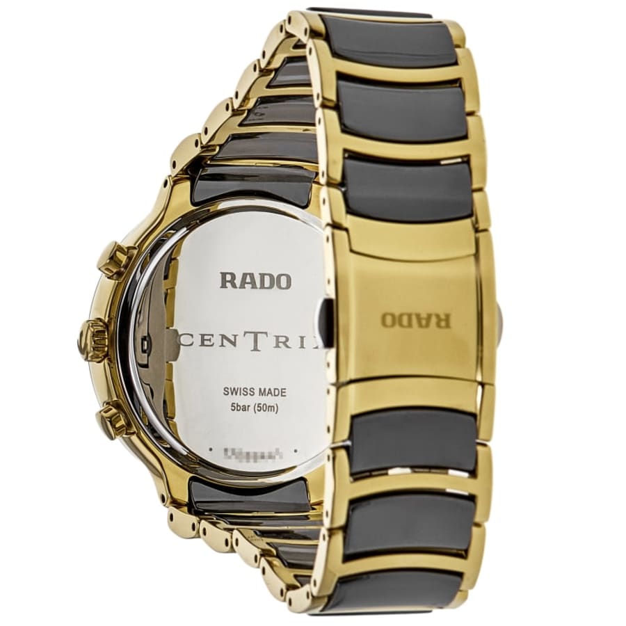 Rado Centrix Quartz Chronograph Black Dial Two-Tone Ceramic & Stainless Steel Men's Watch R30211152