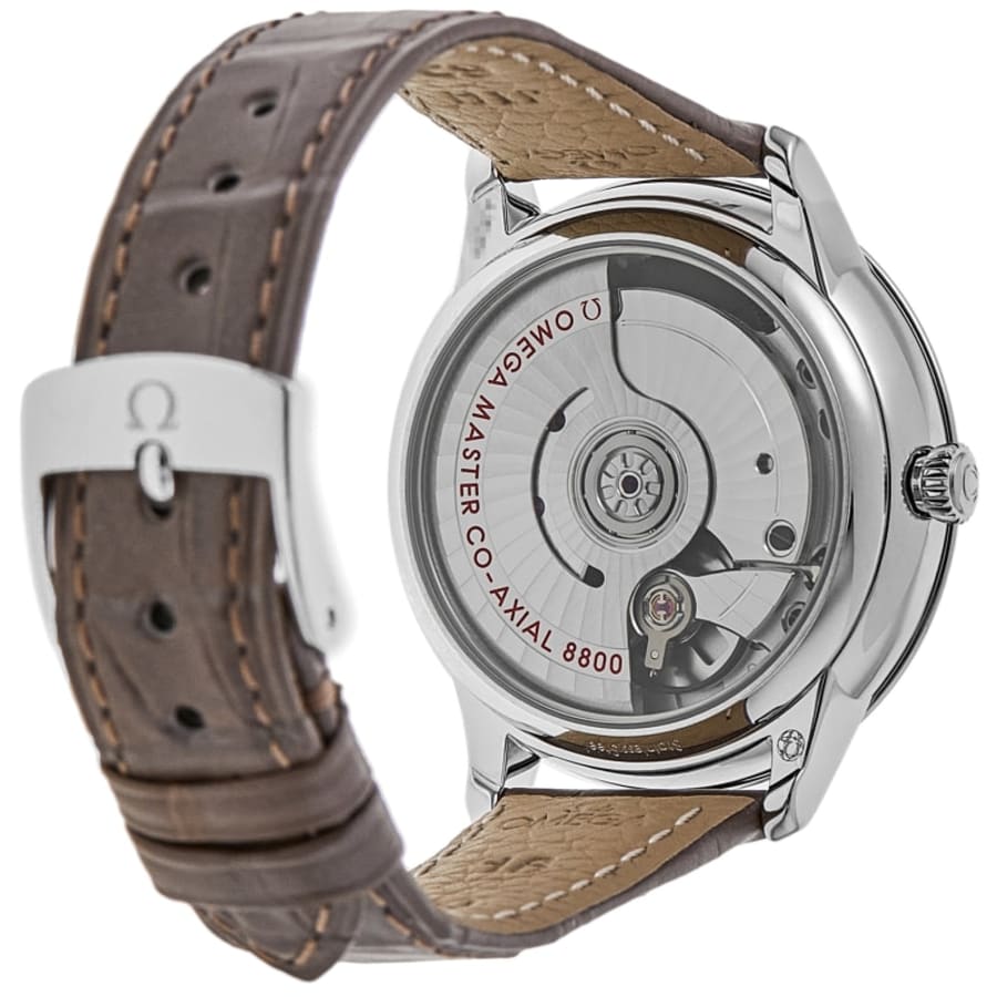 Omega De Ville Prestige Co-Axial Master Chronometer 34mm Automatic Mother of Pearl Diamond Dial Leather Strap Women's Watch 434.13.34.20.55.001