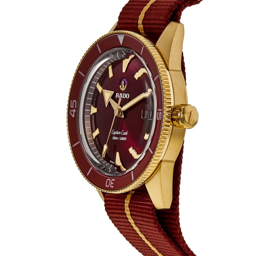 Rado Captain Cook Automatic Bronze Red Dial Fabric Strap Men's Watch R32504407
