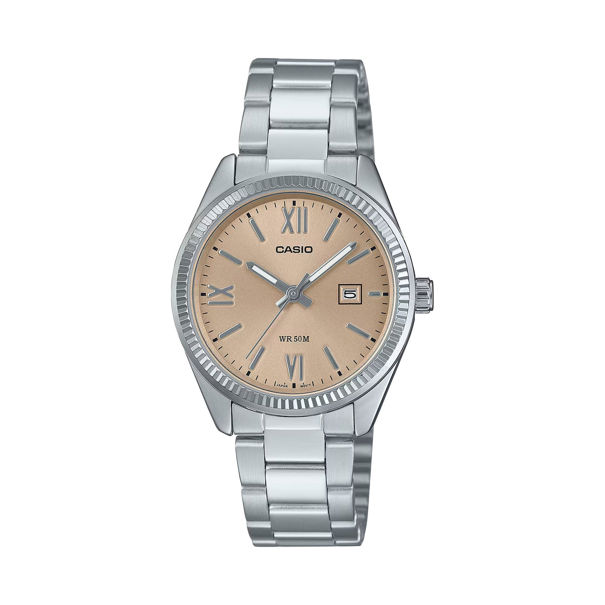Casio Women’s Silver Steel Analog Watch with Champagne Dial - LTP-1302DD-4A2VDF