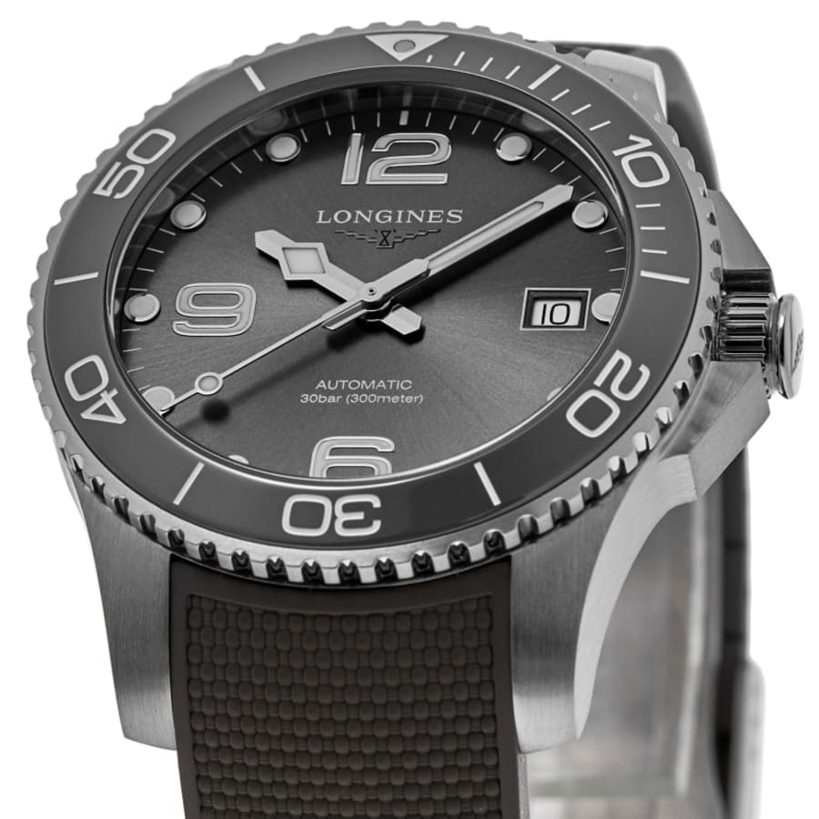 Longines HydroConquest Automatic Grey Dial Rubber Strap Men's Watch L3.781.4.76.9