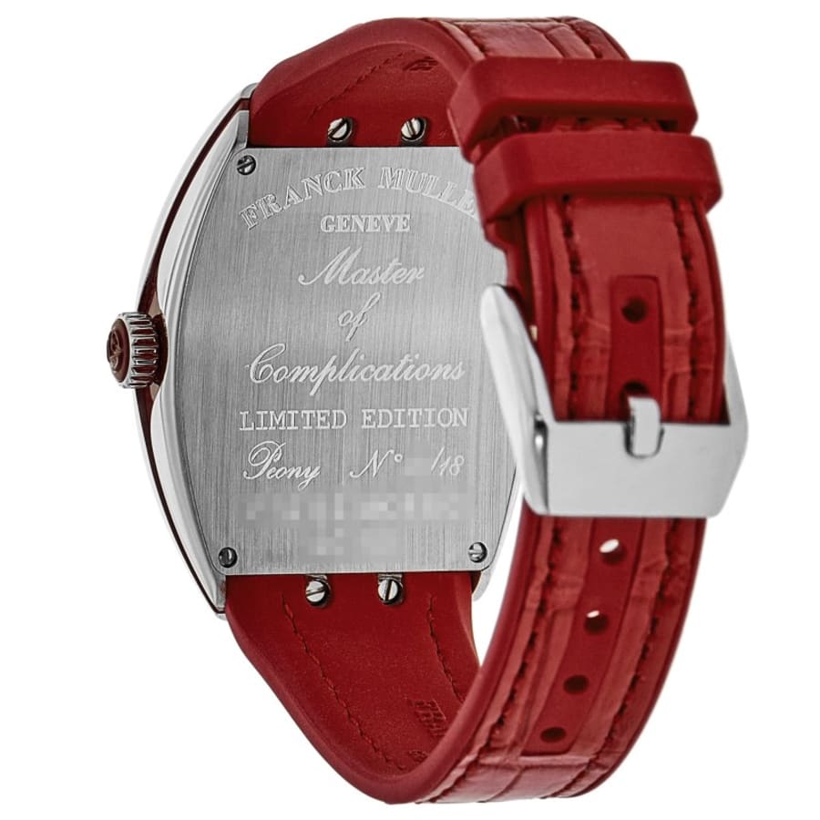 Franck Muller Vanguard Limited Edition Lady Peony Color Dreams 32mm Red Mother of Pearl Dial Leather Strap Women's Watch V 32 QZ MOP RG AC RG