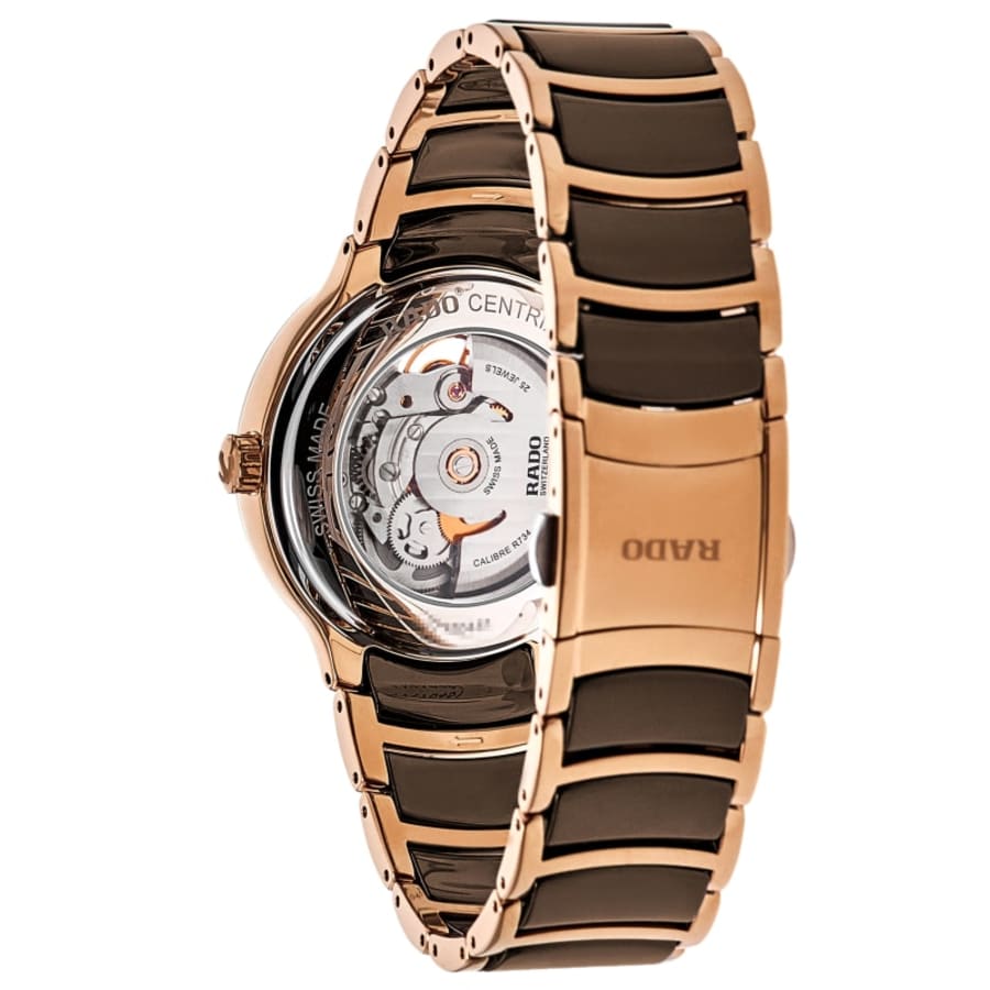 Rado Centrix Automatic Open Heart Brown Dial Two-Tone Ceramic & Stainless Steel Unisex Watch R30013302