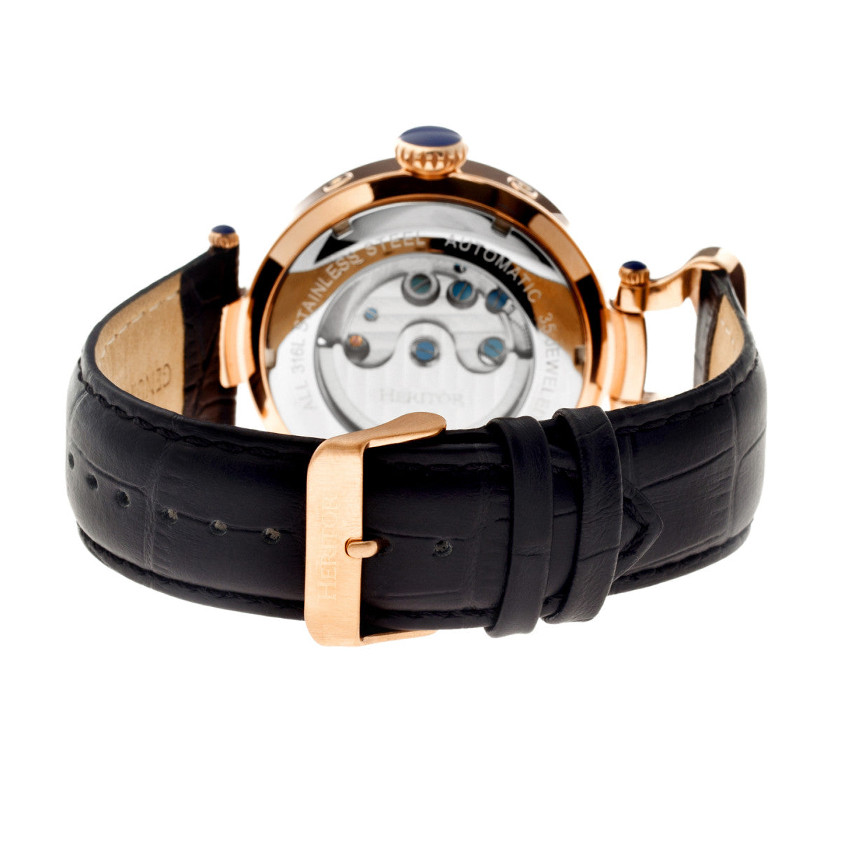 Ganzi Semi-Skeleton Leather-Band Watch
