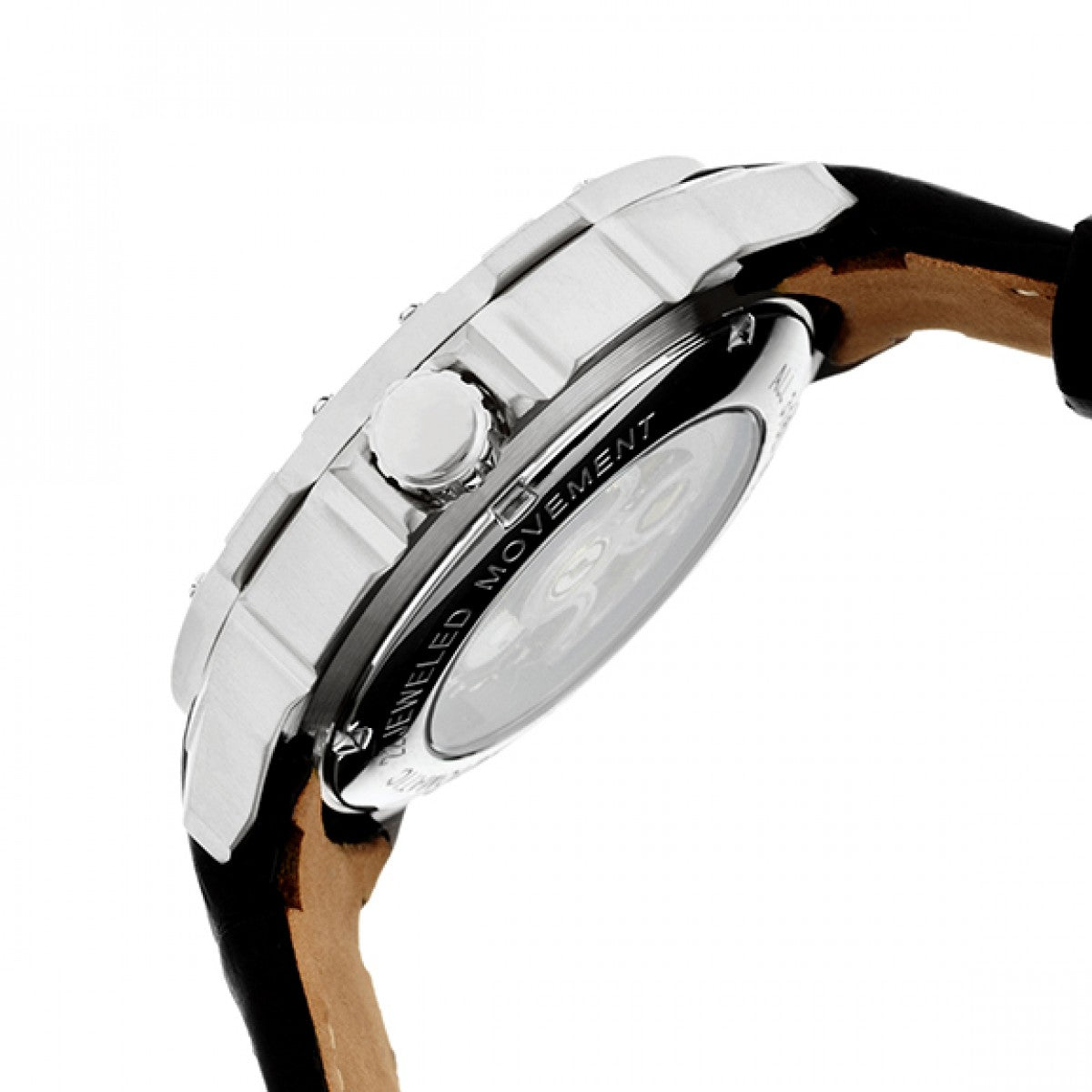 Conrad Skeleton Leather-Band Watch