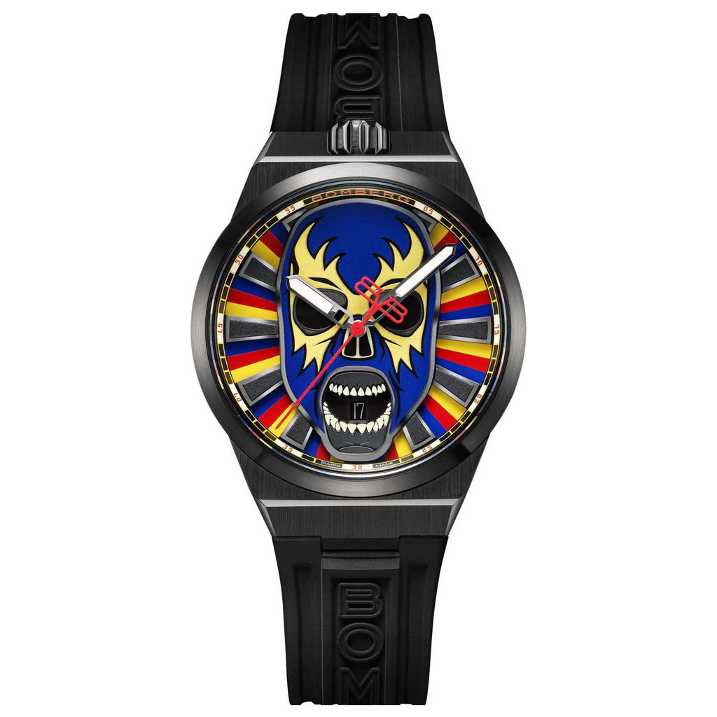 Bomberg Men's BOLT-68 Neo Lucha Libre 43mm Quartz Watch BF43H3PBA.03-2.12