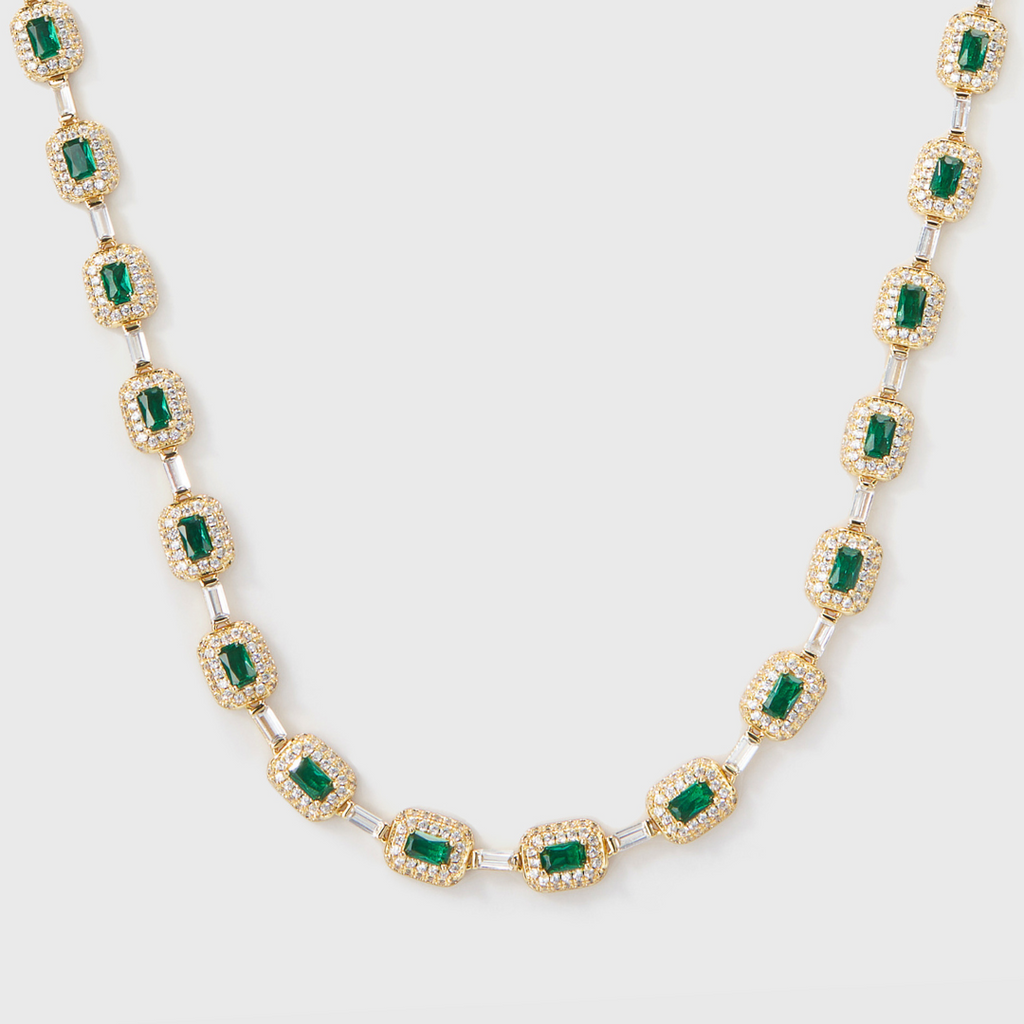 Green Gemstone Chain (Gold) - 7mm