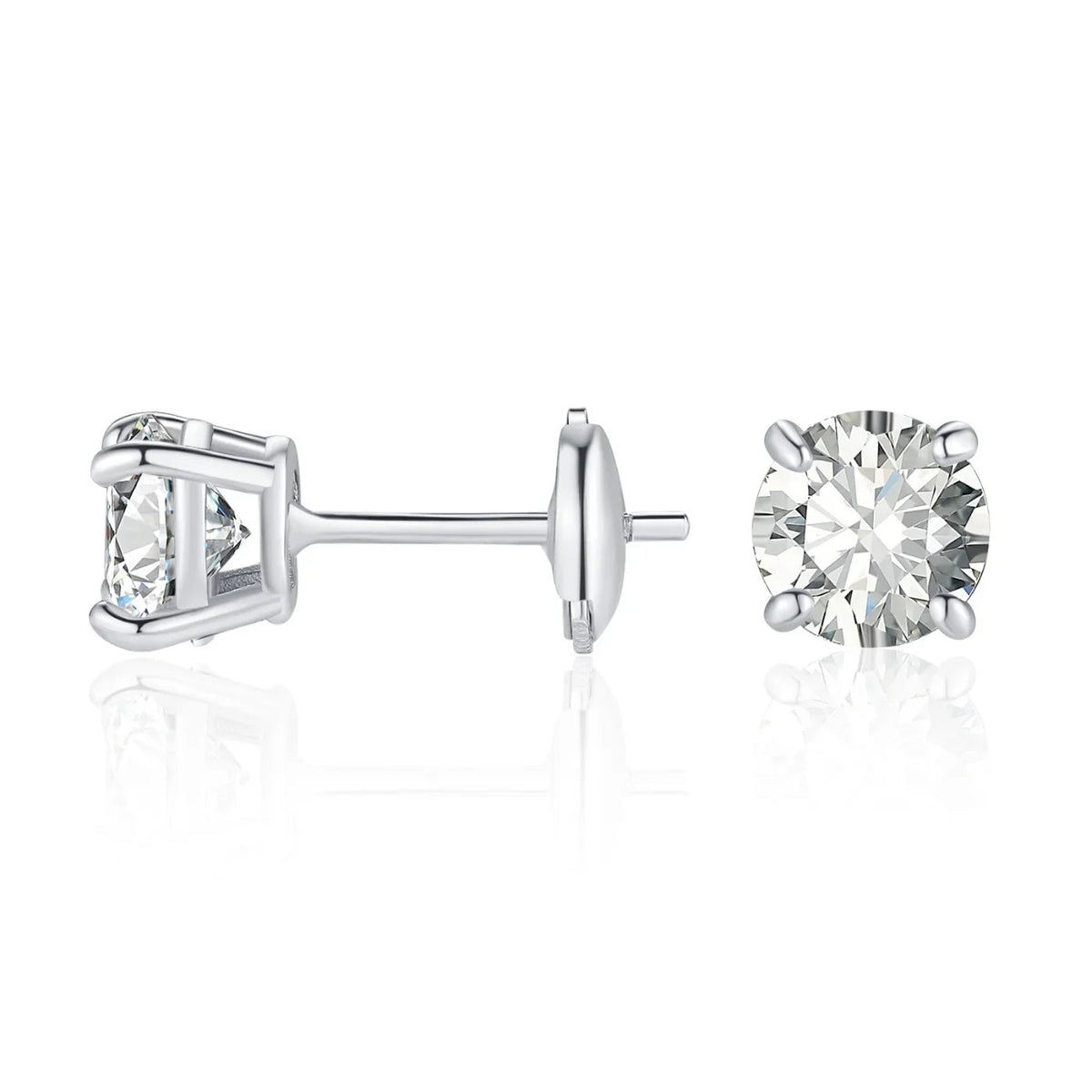 Round Cut Moissanite Stud Earrings