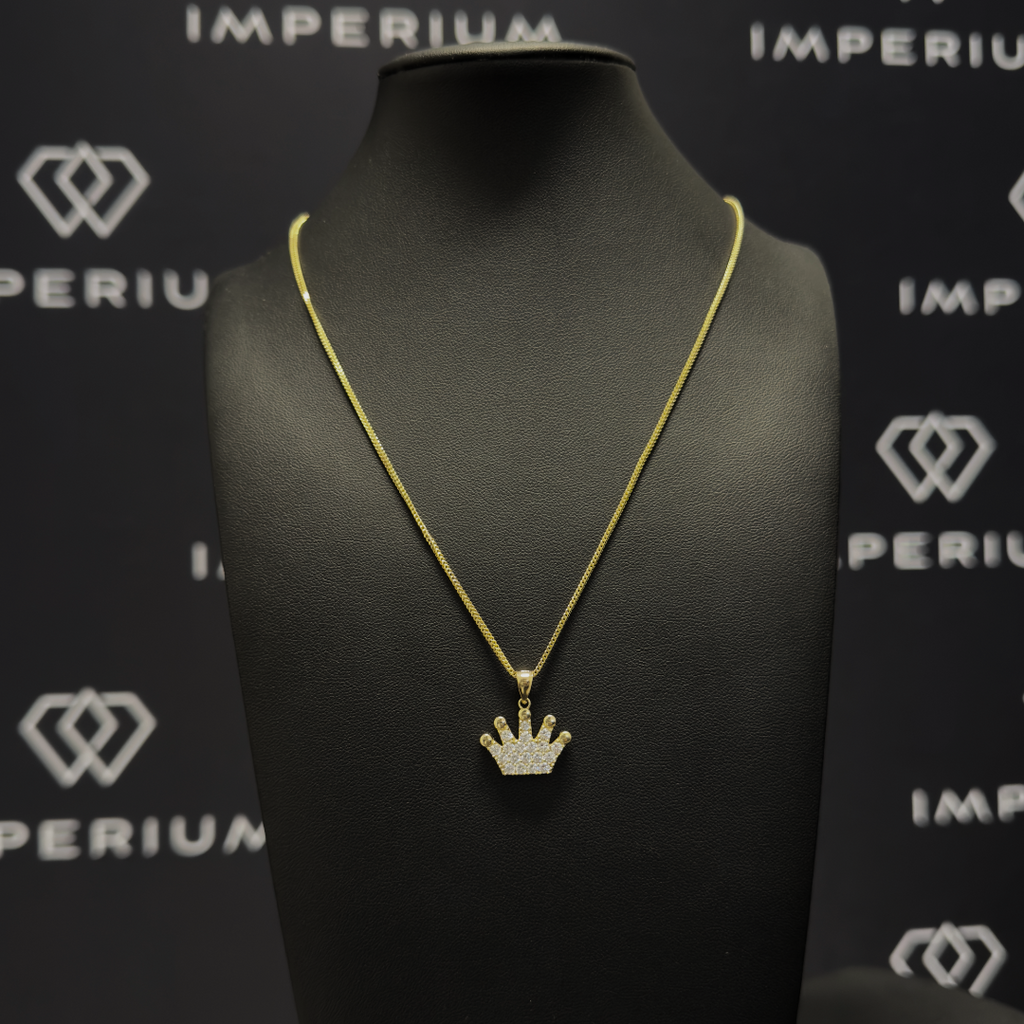Solid Gold Crown Pendant