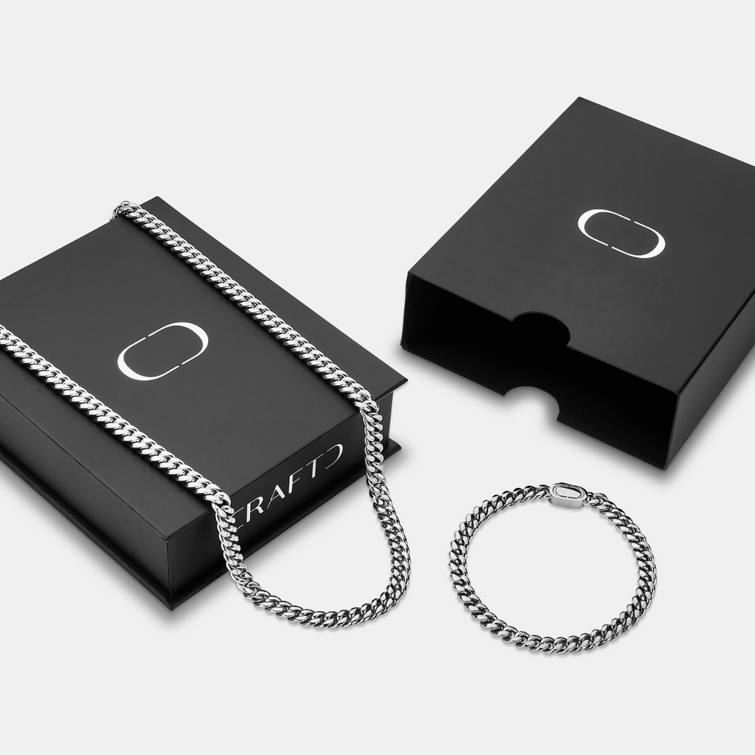 Cuban 6mm Gift Set (Silver)