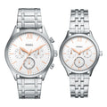 Fossil Men's Fenmore 44mm Multifunction Silver-Tone Bracelet Watch Set