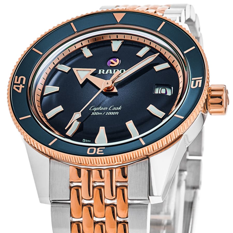 Rado Captain Cook Automatic 39mm Blue Dial Two-Tone Stainless Steel Men's Watch R32224203
