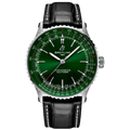 Breitling Navitimer Automatic 41 Green Dial Black Leather Strap Men's Watch A17329371L1P1