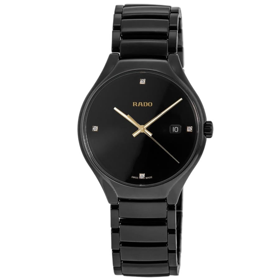 Rado TRUE Round Diamonds Black Dial Ceramic Unisex Watch R27238712