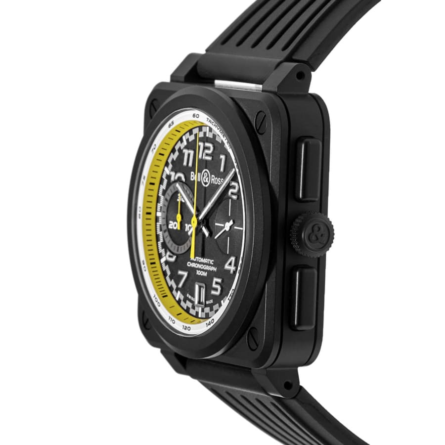 Bell & Ross BR 03-94 Limited Edition Black Ceramic Rubber Strap Men's Watch BR0394-RS20/SRB