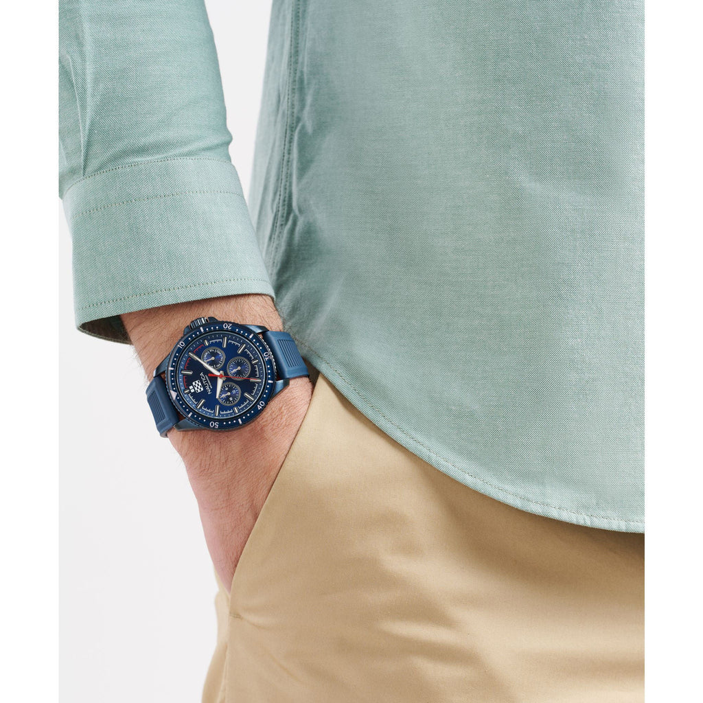 Nautica Mens Nct Windrose Wheat Fiber Strap 3-Hand Watch