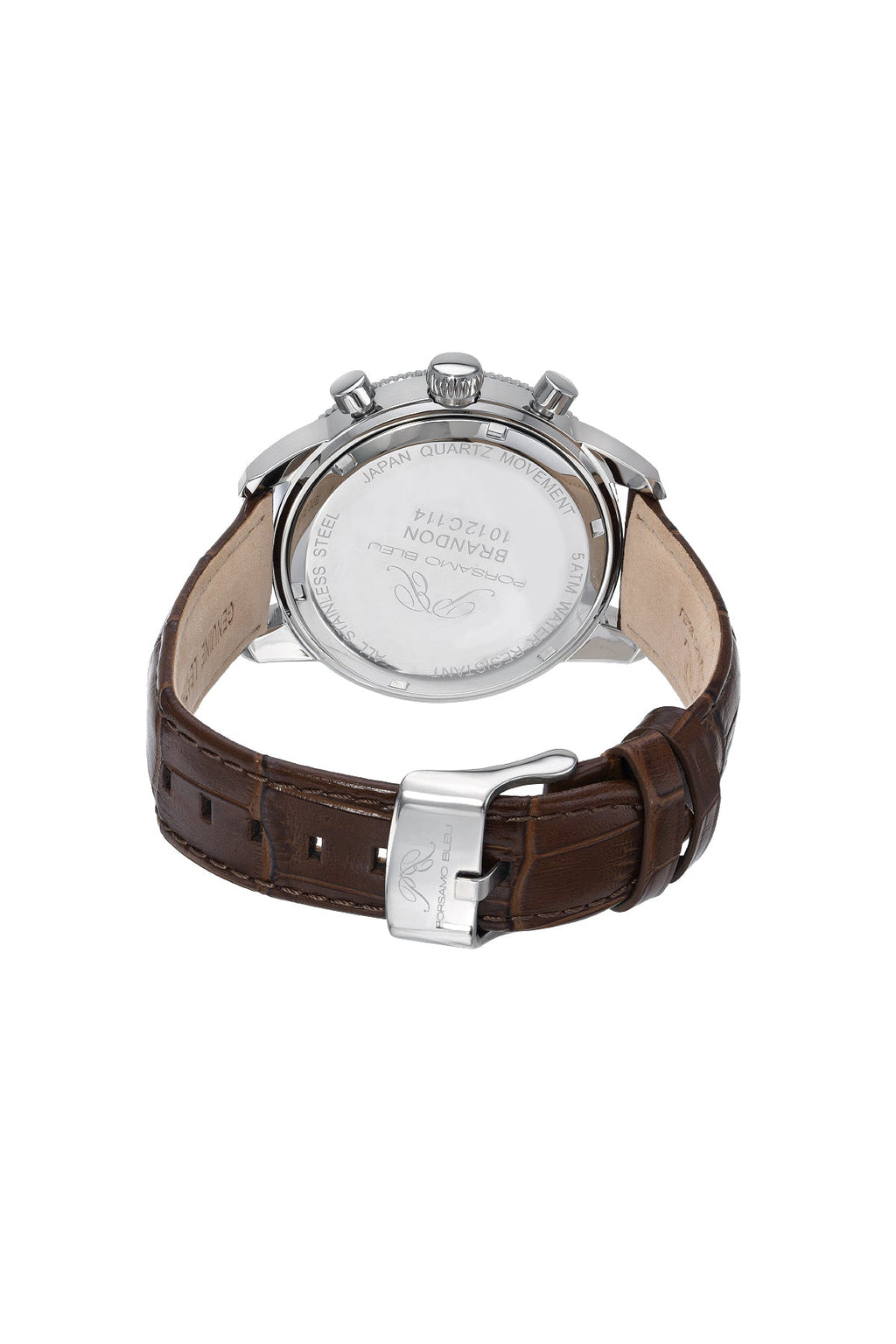 Brandon Men's Leather Black and Brown Watch 1012CBRL