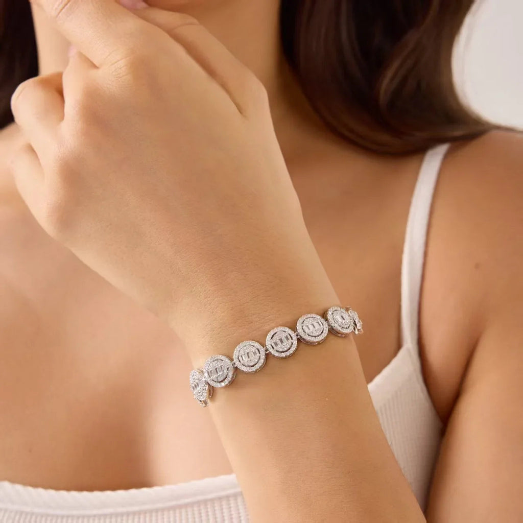 Iced Halo Tennis Bracelet