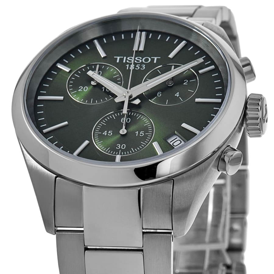 Tissot PR 100 Chronograph Quartz Green Dial Steel Men's Watch T150.417.11.091.00