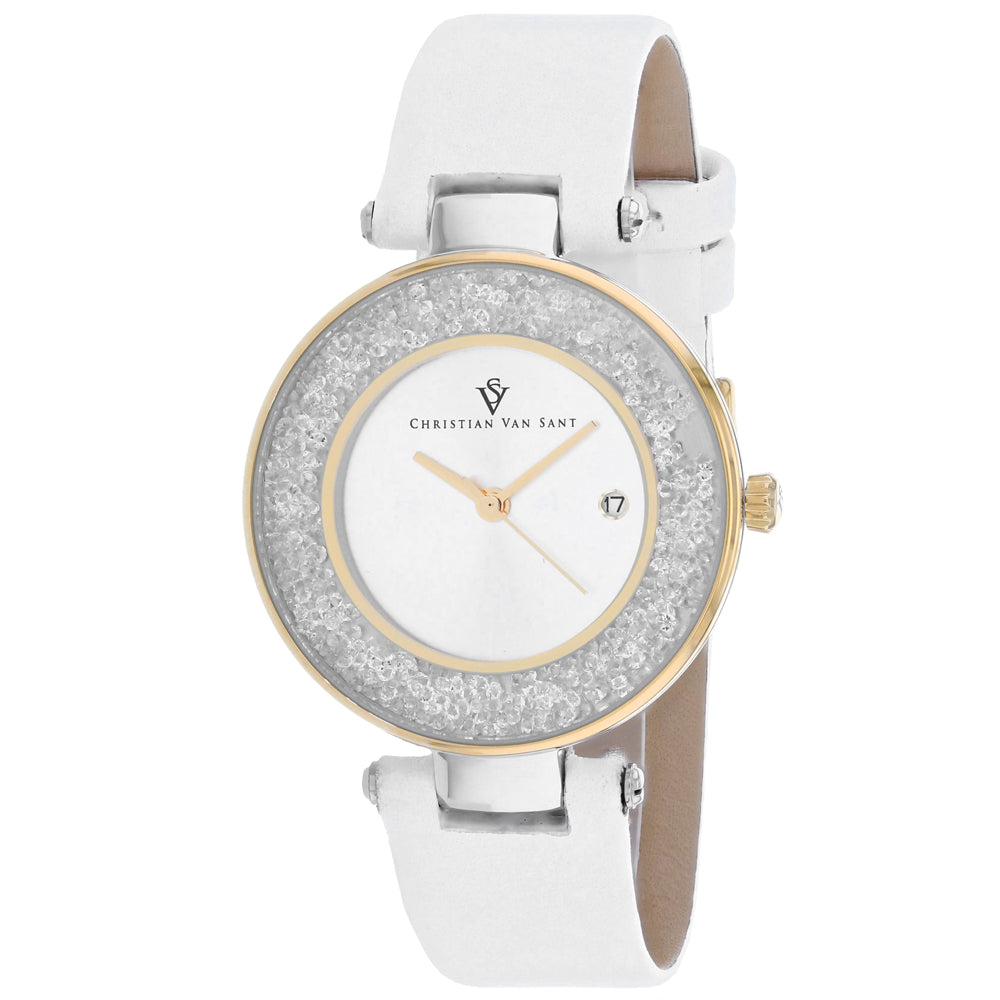 Christian Van Sant Women's Dazzle Silver Round 34mm