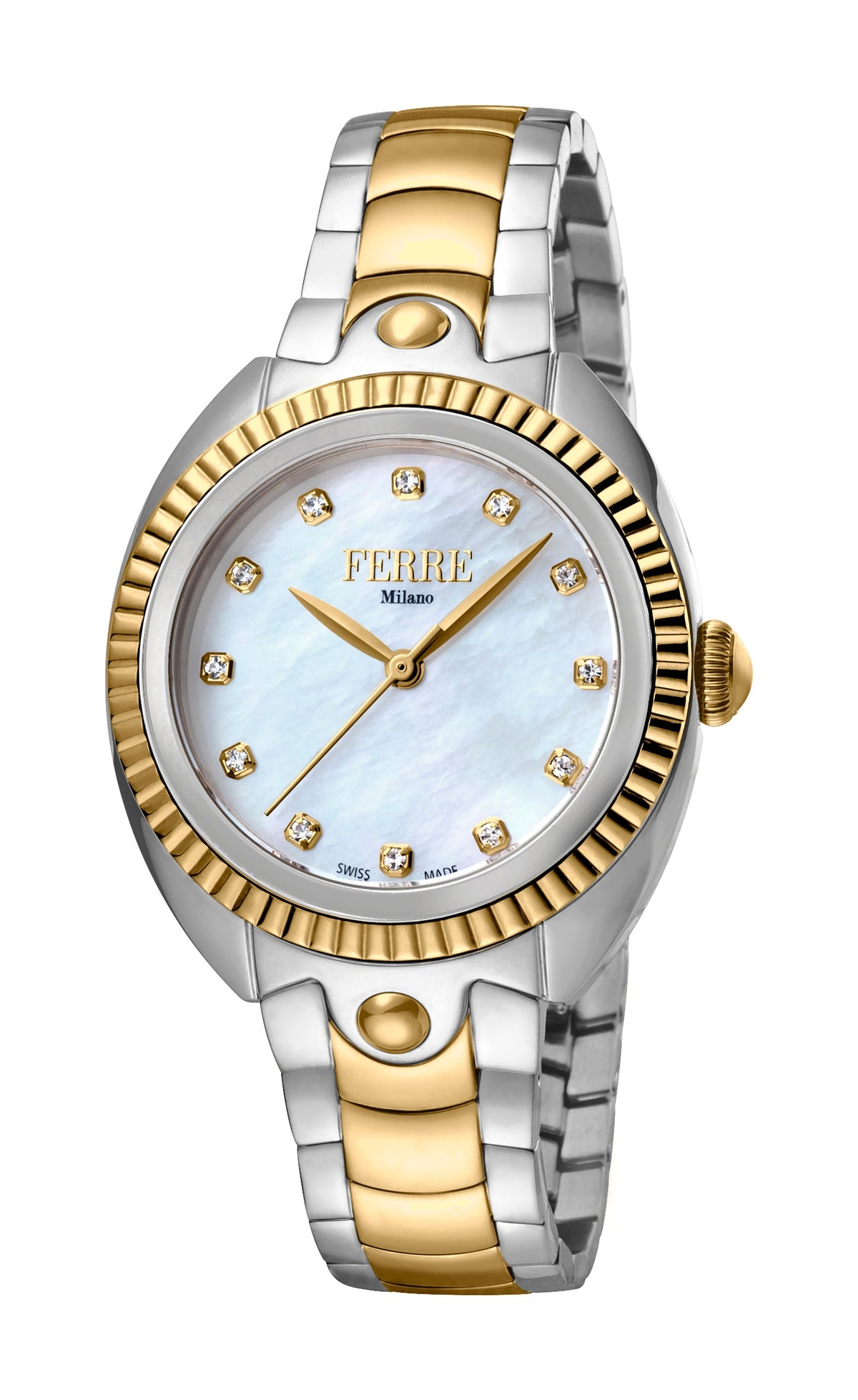 Ferre Milano Ladies White MOP Dial SS / GP Watch
