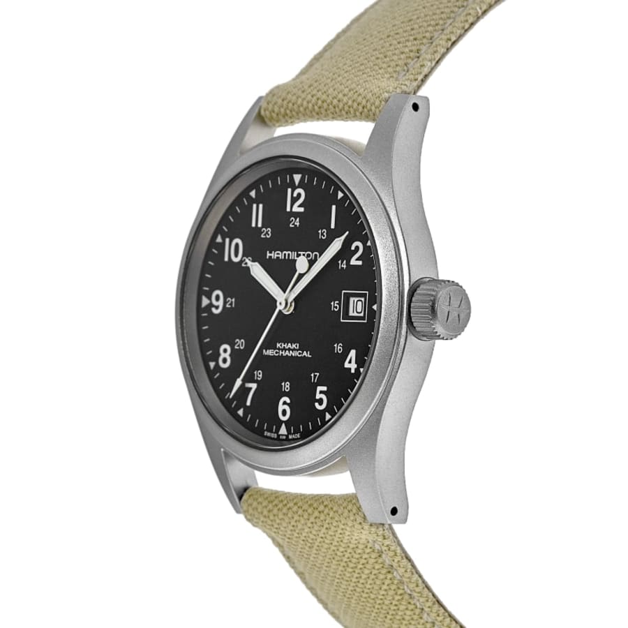 Hamilton Khaki Field Mechanical Black Dial Fabric Strap Men's Watch H69439933