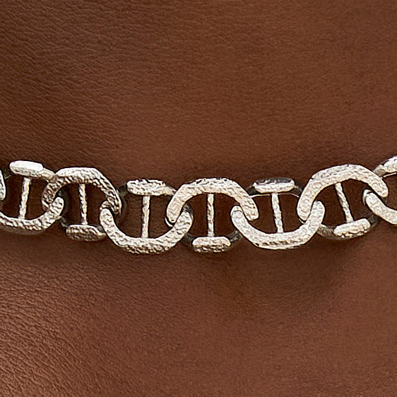Adjustable Mariner Chain in White Gold - 9MM