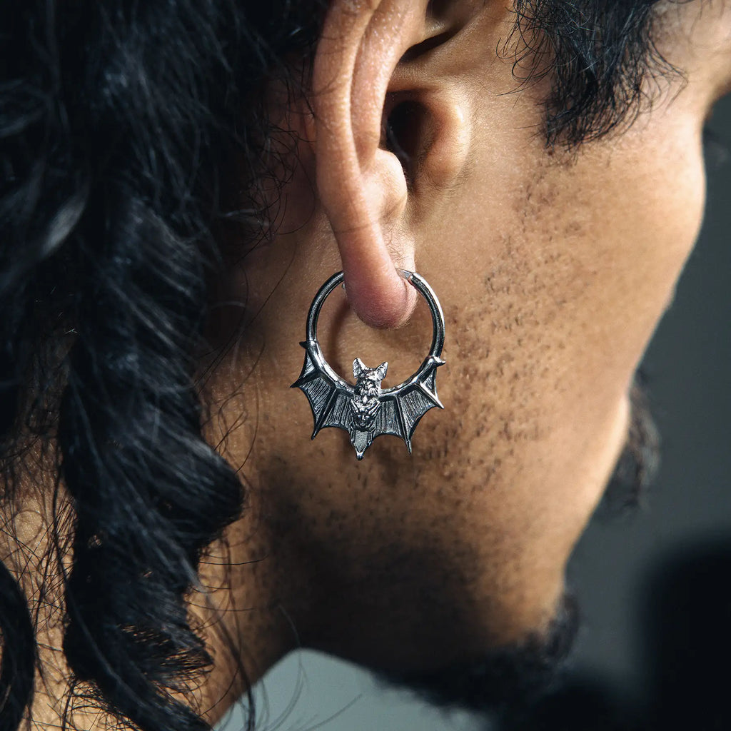 BAT HOOP EARRING