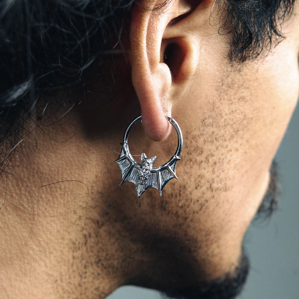 BAT HOOP EARRING