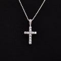 Micro Diamond Cross Pendant + 2MM Rope Chain Bundle in White Gold