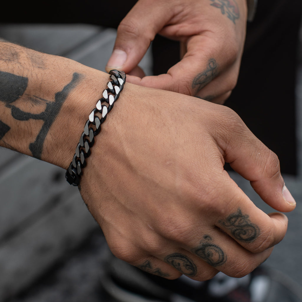 11mm Two Tone Cuban Link Bracelet