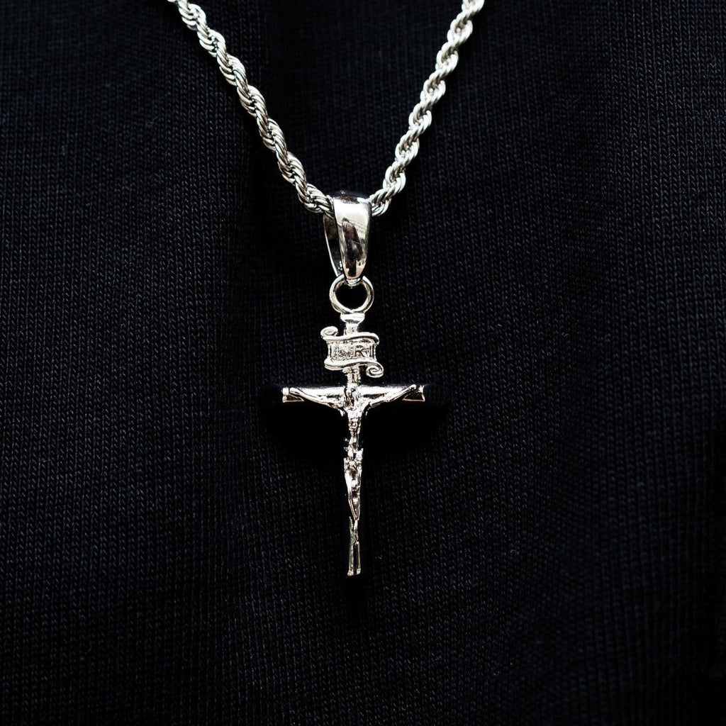 Crucifix Pendant in White Gold