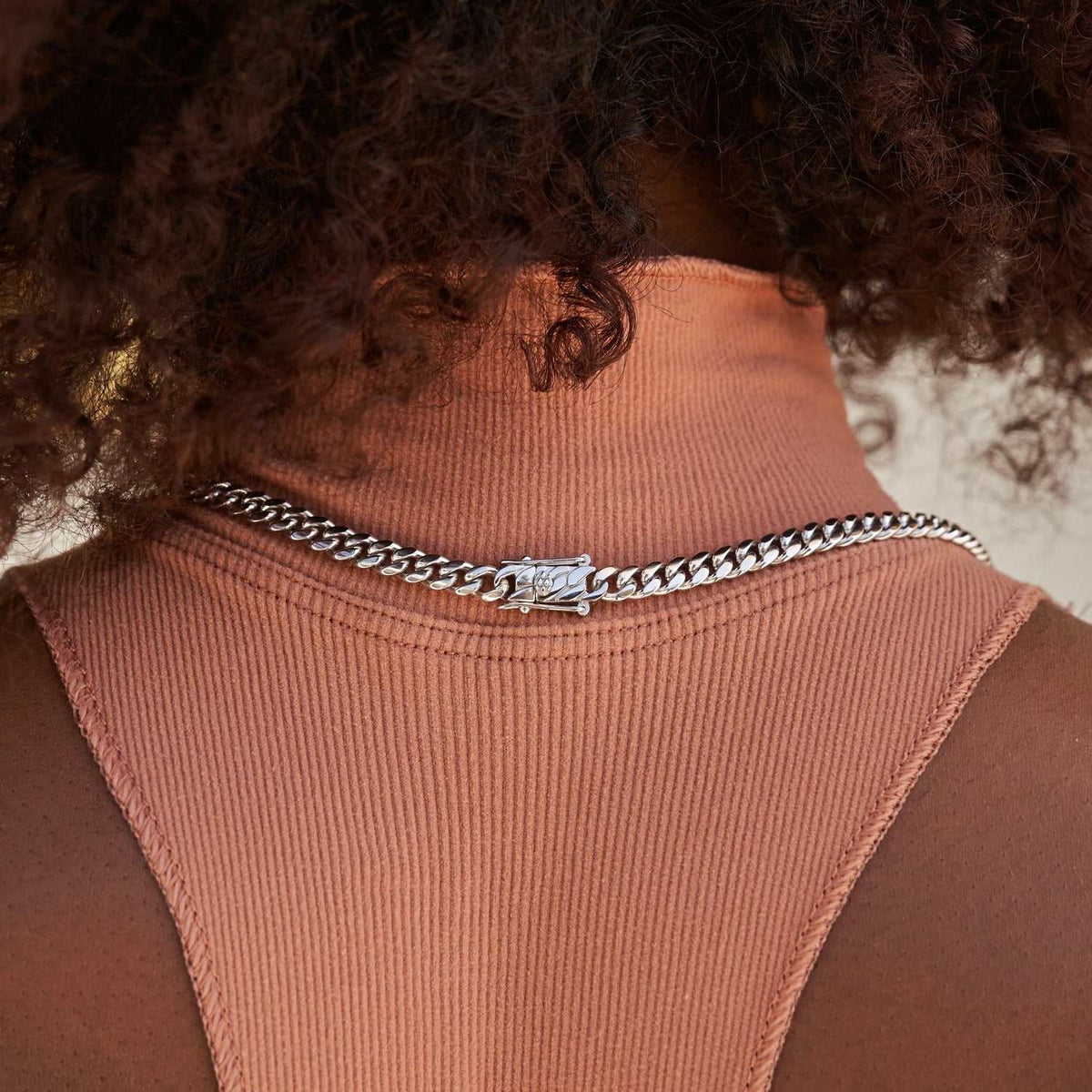 GLD Cuban Link Necklace in White Gold - 5mm