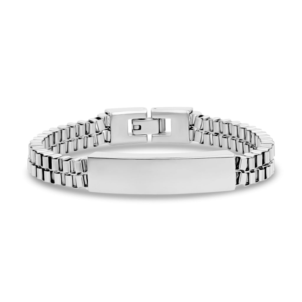 Double Row Box Link ID Bracelet