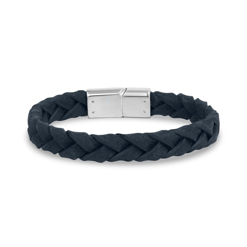 Ship Grey Leather Bracelet | 10MM
