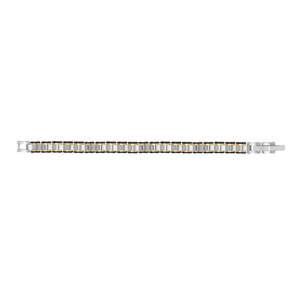 Tri-Tone Watch Link Bracelet