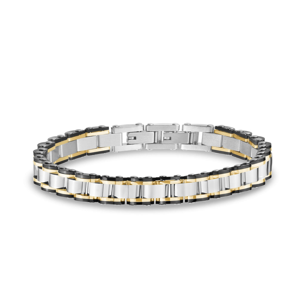 Tri-Tone Watch Link Bracelet
