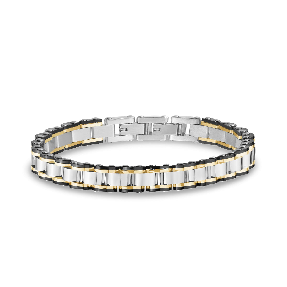 Tri-Tone Watch Link Bracelet