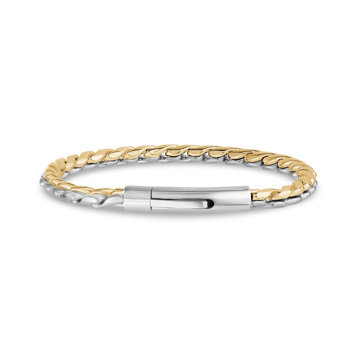 Two Tone Interlocking Link Bracelet