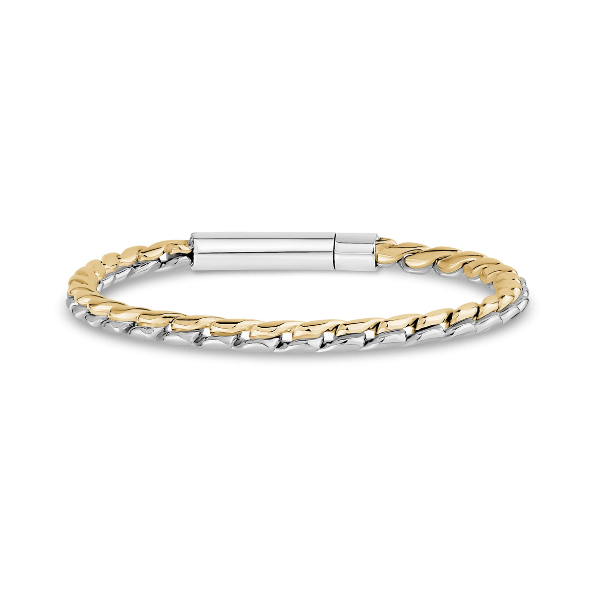 Two Tone Interlocking Link Bracelet