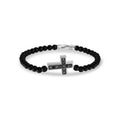 Black Zircon Cross Bead Bracelet
