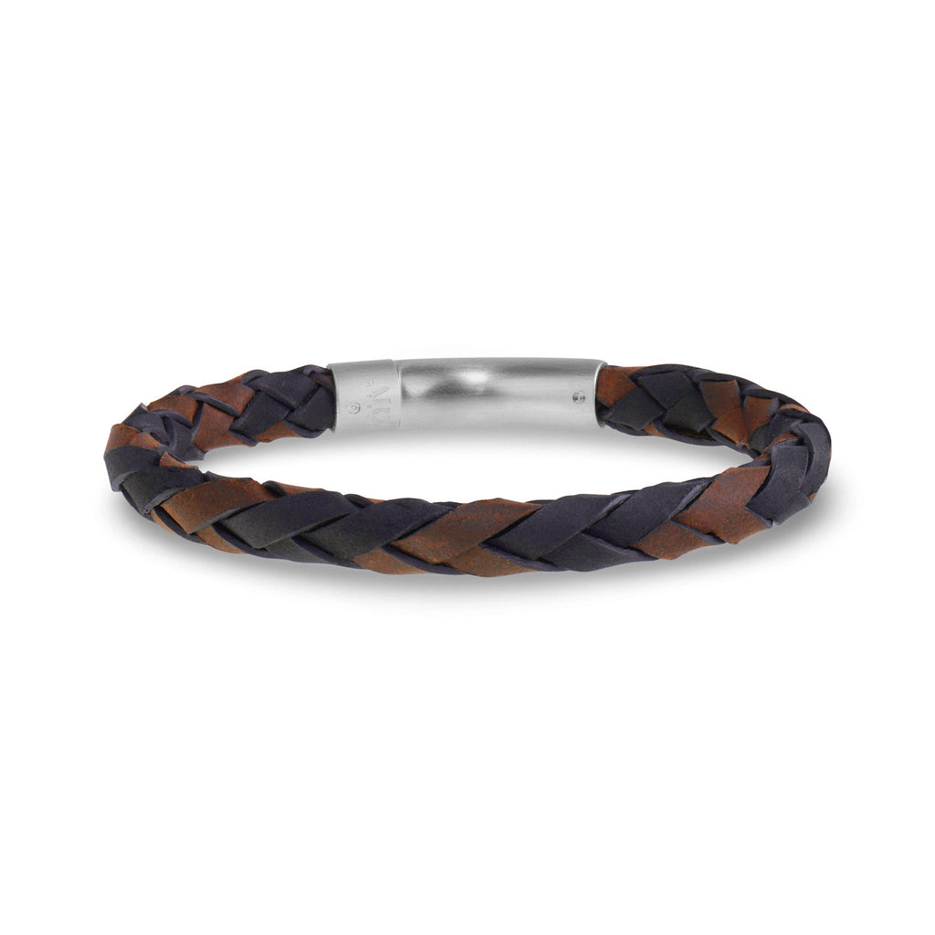 Black & Brown Leather Bracelet | 6MM