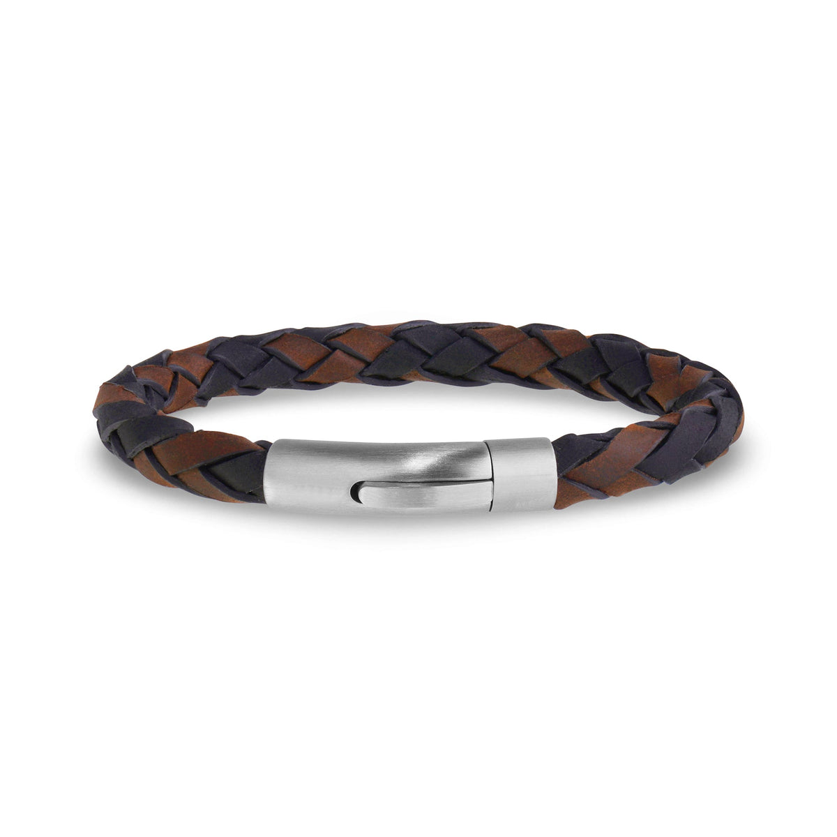 Black & Brown Leather Bracelet | 6MM