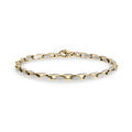 Two Tone Matte Oval Link Bracelet