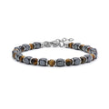 Tiger Eye Hematite Cube Bracelet