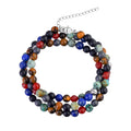 Triple Row Color Fusion Stone Bracelet