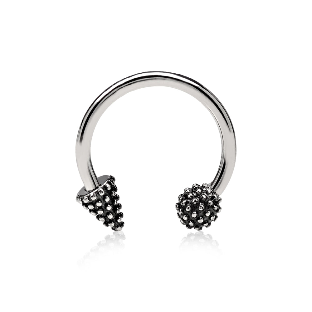 Textured Circular Barbell Ring