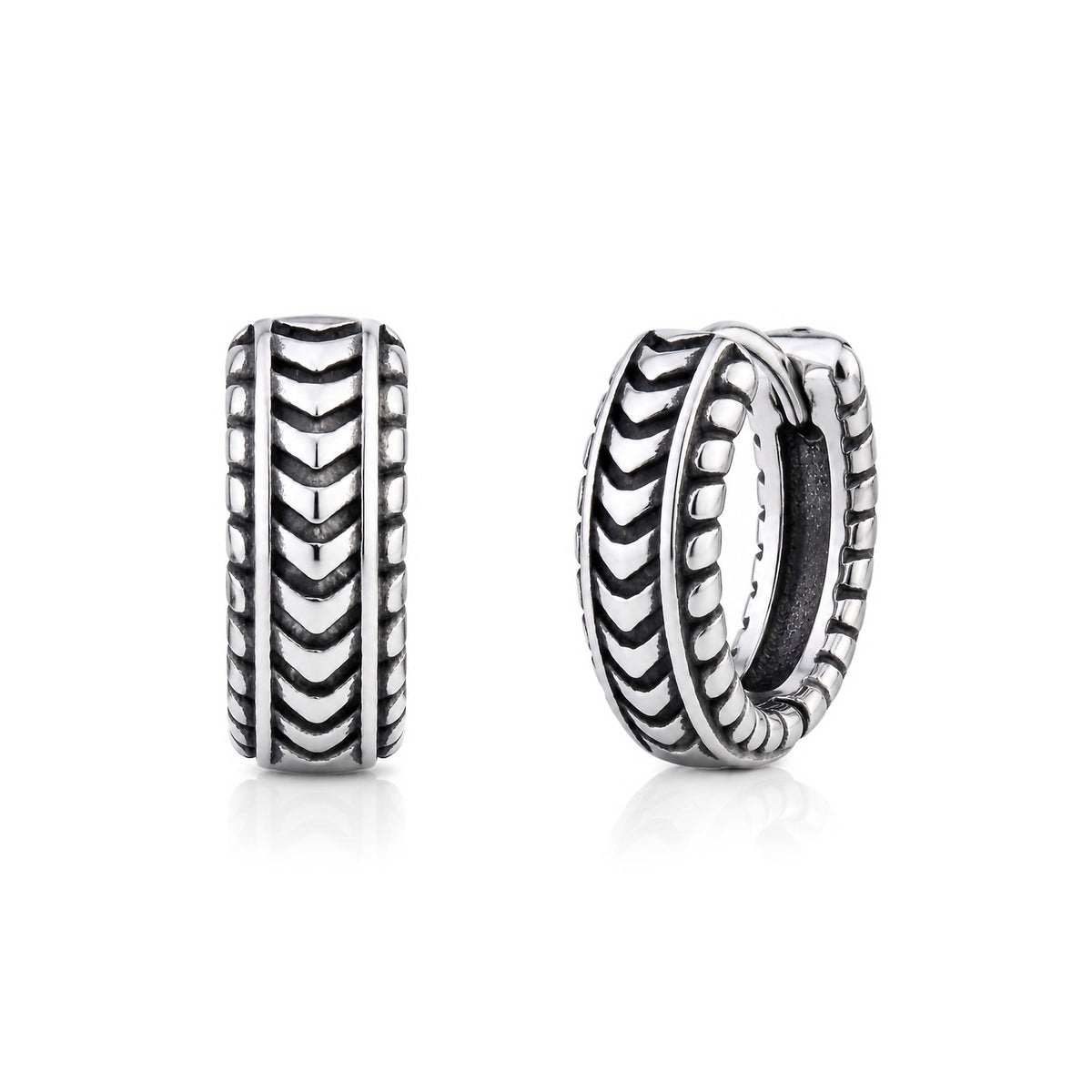 Vintage Pattern Huggie Earrings