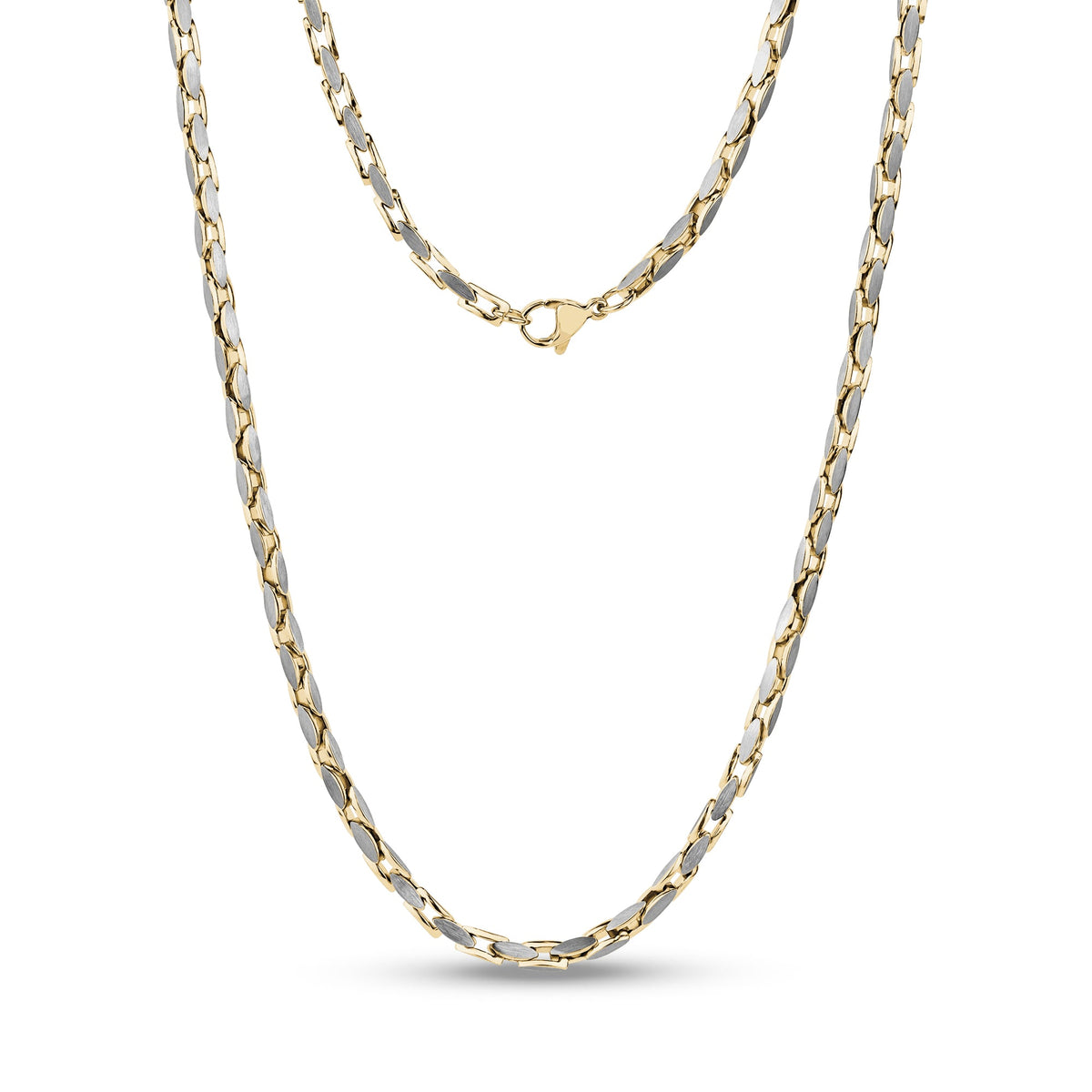 Two Tone Matte Oval Link Chain