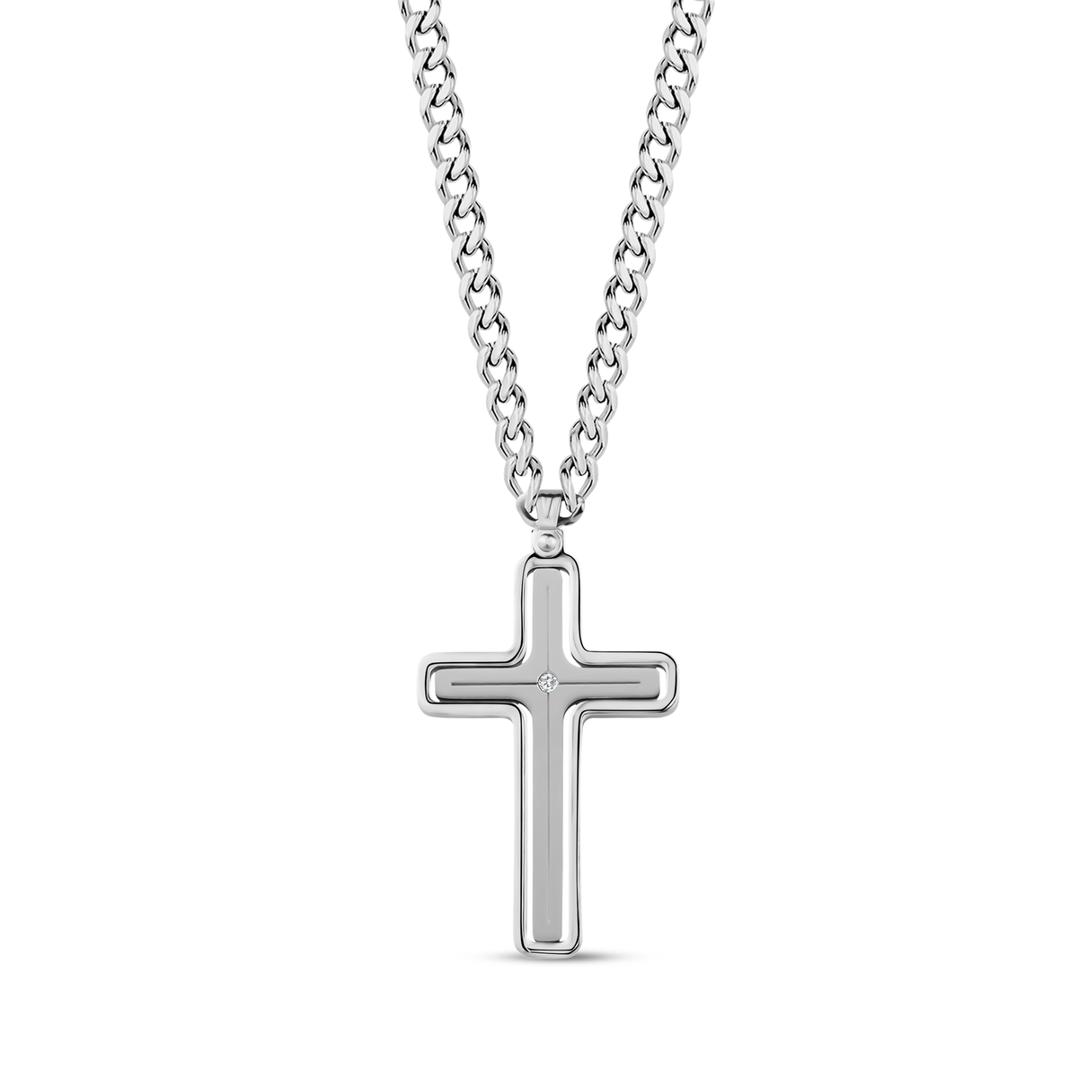 Sleek and Simple Cross Pendant